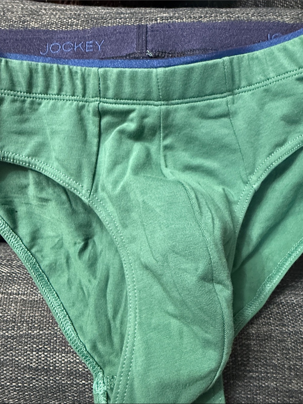 Jockey Green Briefs with Blue Trim - Picture 3 of 3